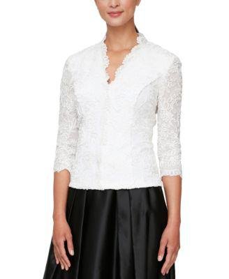 Women's 3/4-Sleeve Embroidered Blouse by ALEX EVENINGS