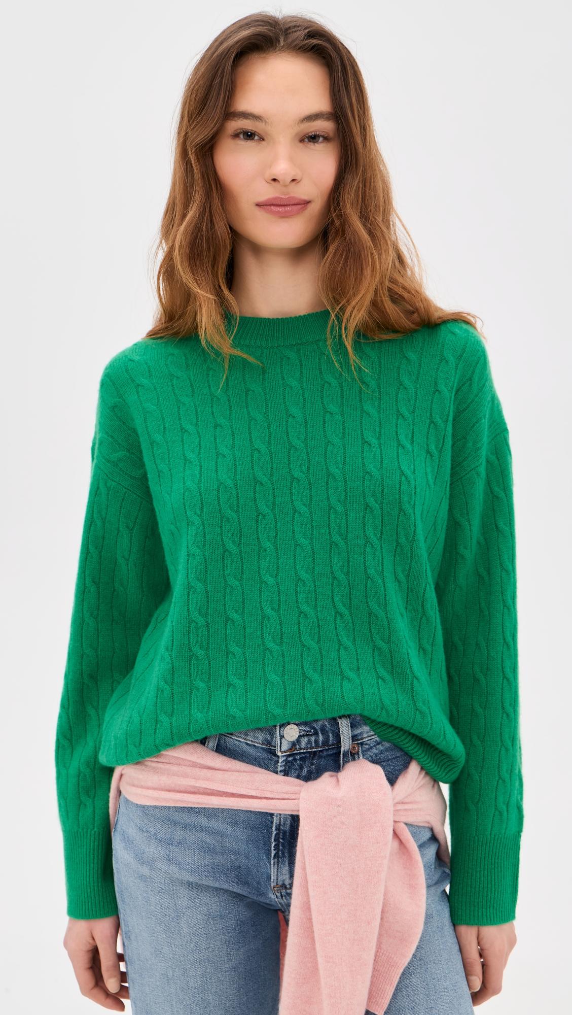 Crew Neck Cable Sweater In Cashmere by ALEX MILL
