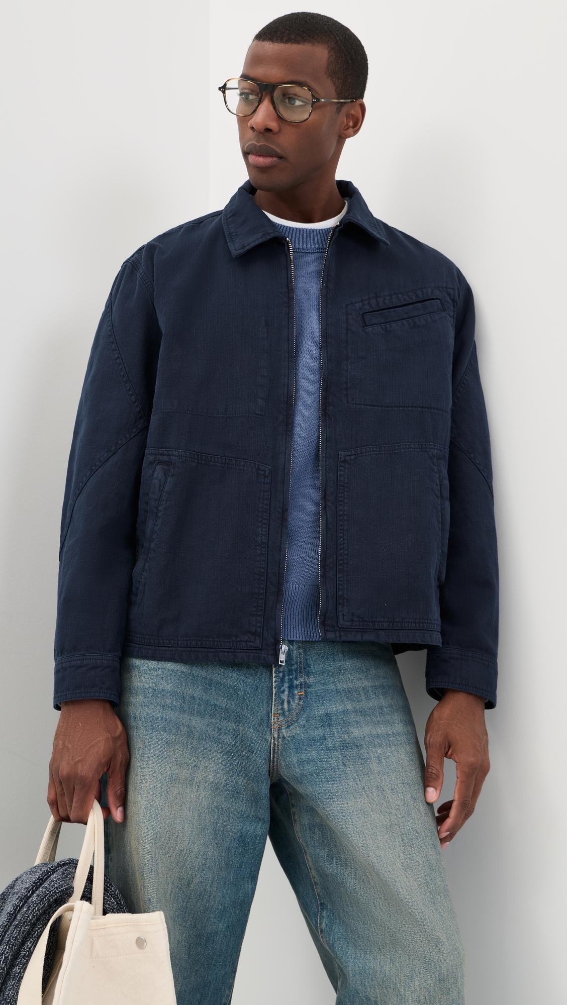 Elijah Zip Jacket In Linen Twill by ALEX MILL