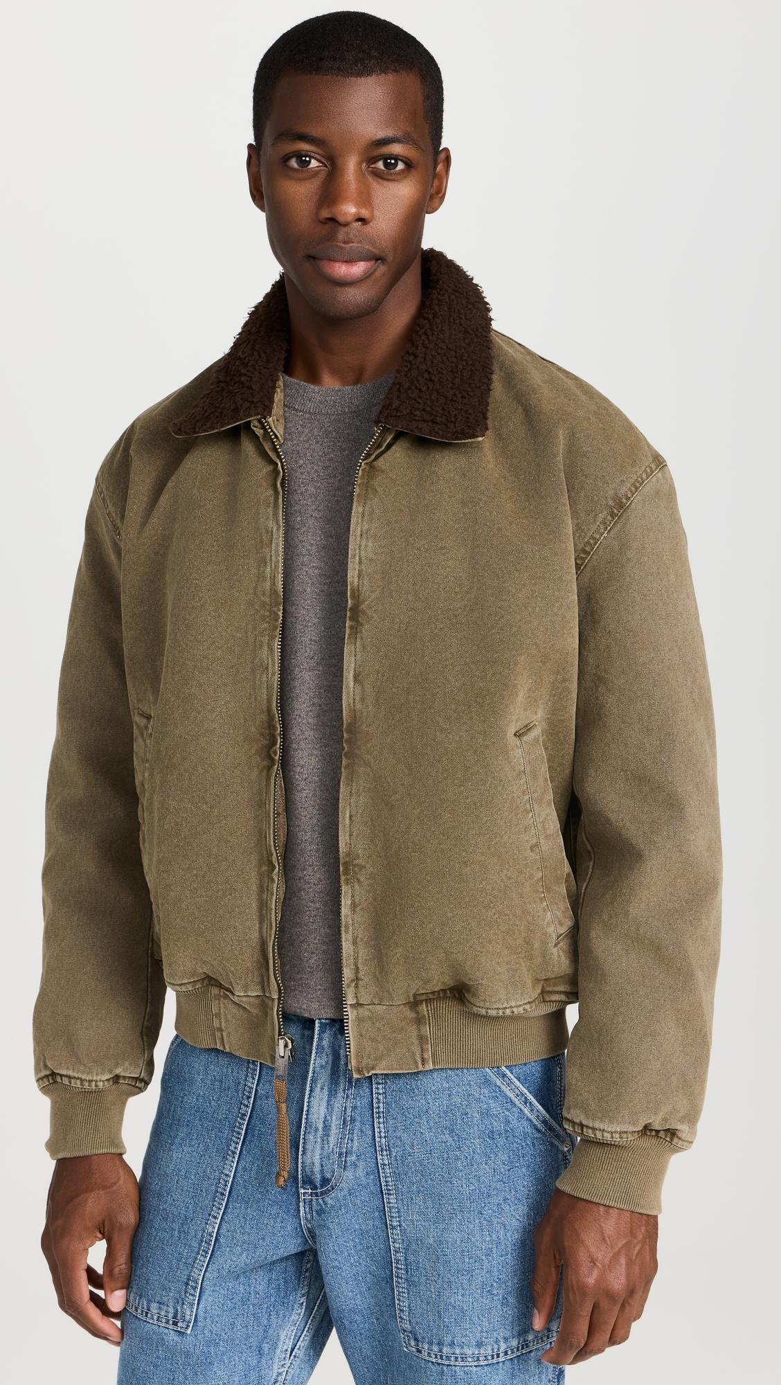 Flight Jacket In Canvas With Sherpa Collar by ALEX MILL