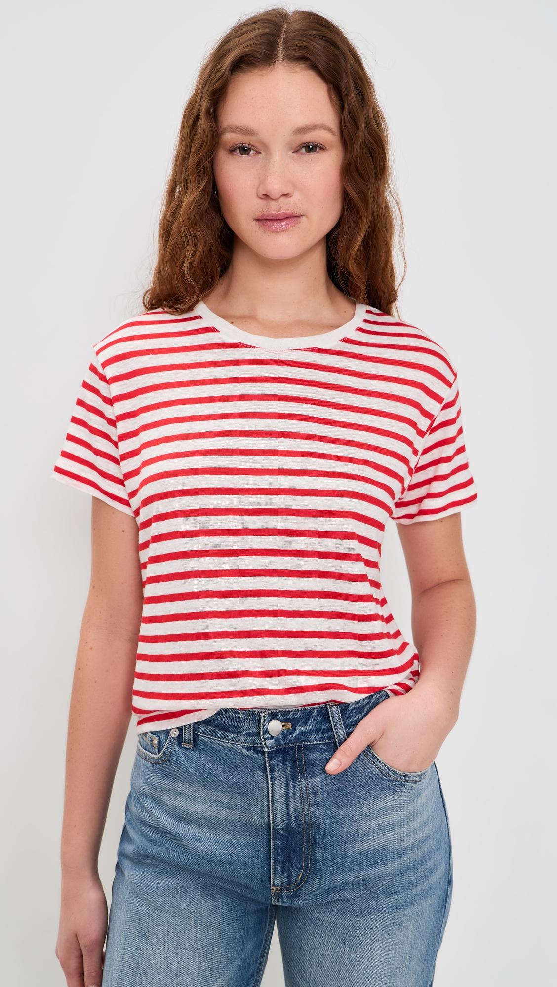 Garcon Striped Tee In Linen Cotton by ALEX MILL