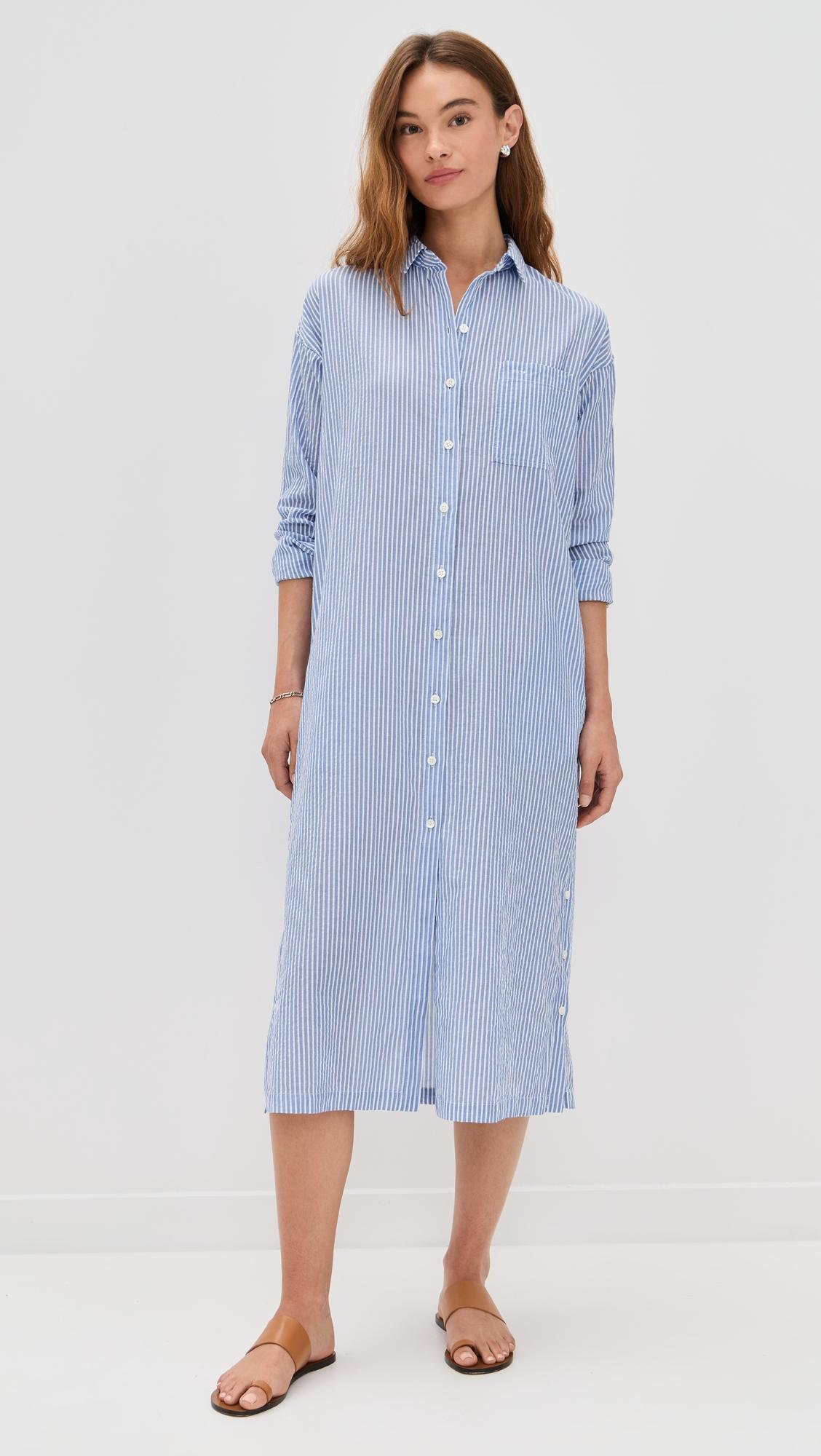 Kerry Shirtdress In Seersucker Stripe by ALEX MILL