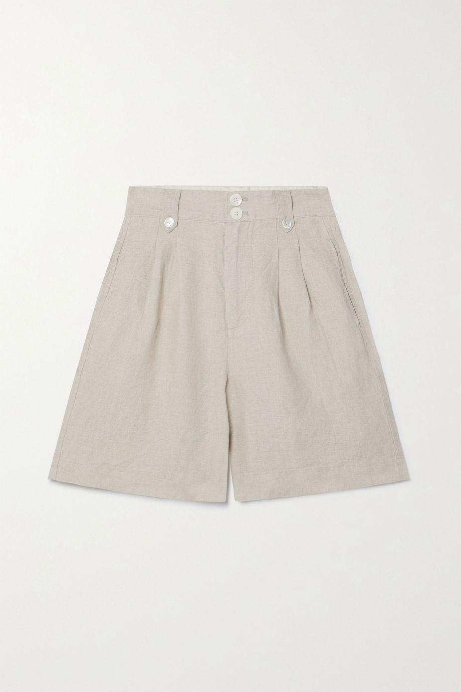 Pleated linen shorts by ALEX MILL