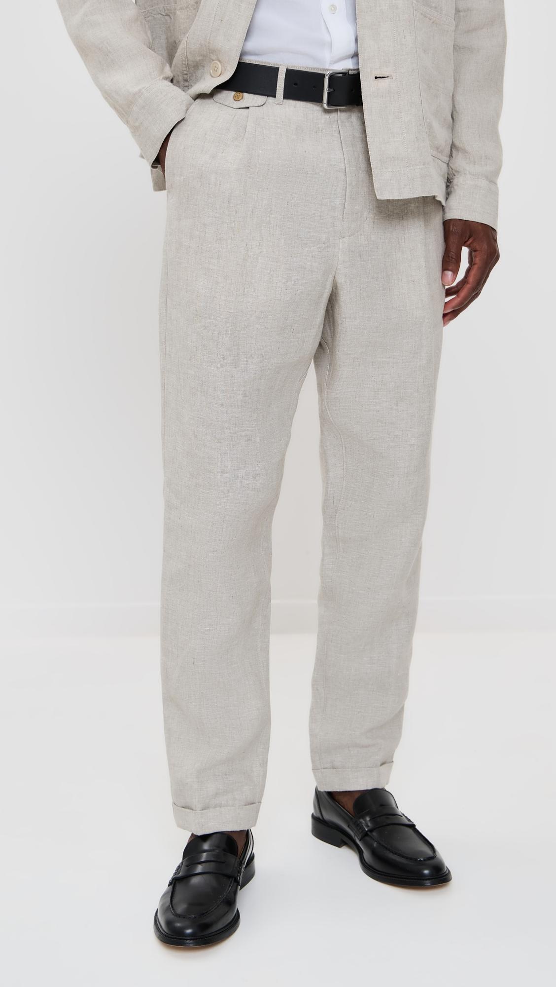 Standard Pleated Pants In Flax Linen by ALEX MILL Standard Pleated Pants In Flax Linen by ALEX MILL