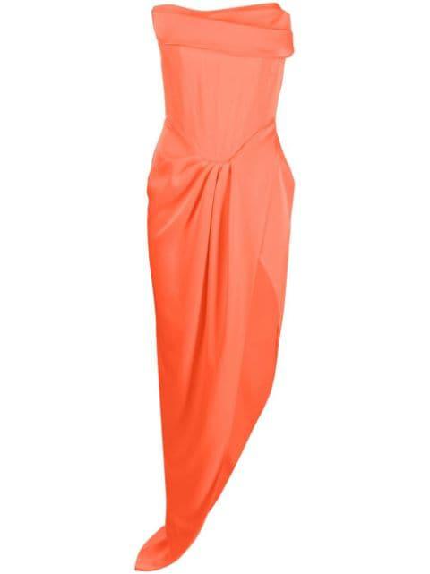 Harland draped satin corset gown by ALEX PERRY