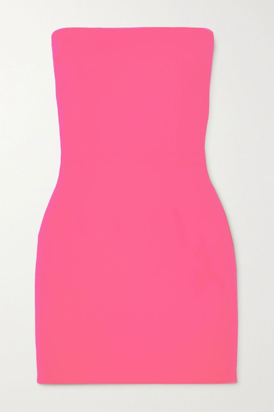 Lux strapless neon crepe mini dress by ALEX PERRY