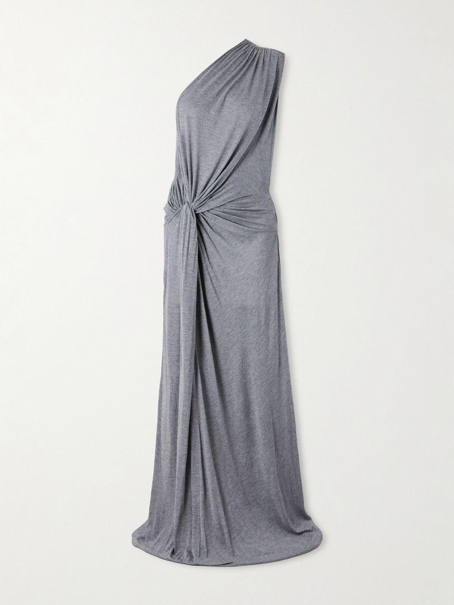 One-shoulder twist-front draped jersey gown by ALEX PERRY