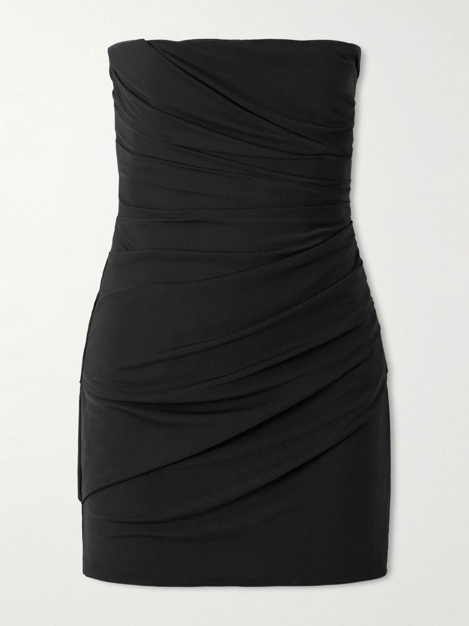 Strapless gathered stretch-mesh mini dress by ALEX PERRY
