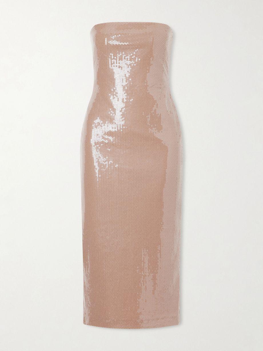 Strapless sequined stretch-mesh gown by ALEX PERRY