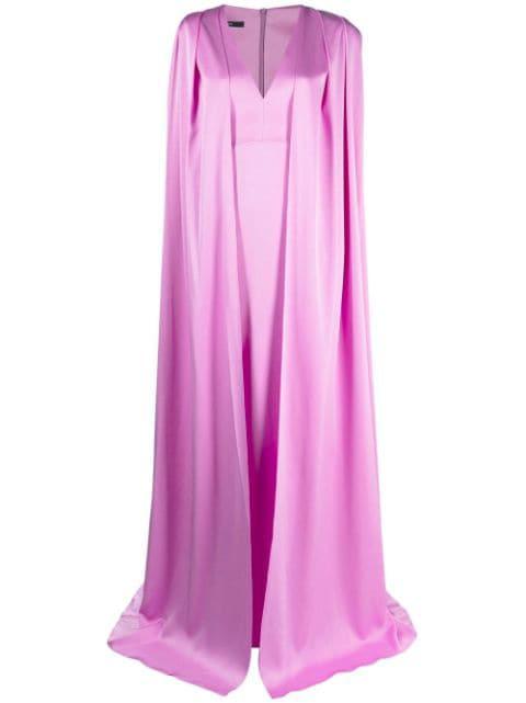 V-neck cape gown by ALEX PERRY