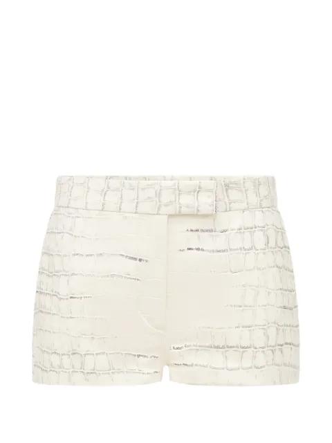 croc-effect leather shorts by ALEX PERRY