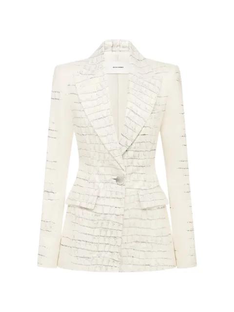 croc-embossed single-breasted blazer by ALEX PERRY