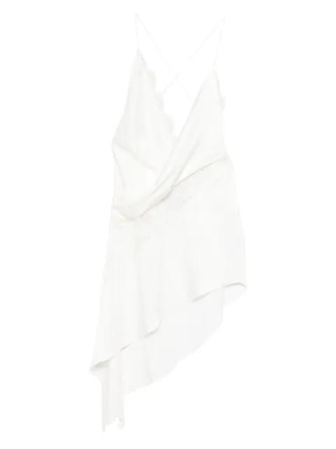 lace asymmetric mini dress by ALEX PERRY