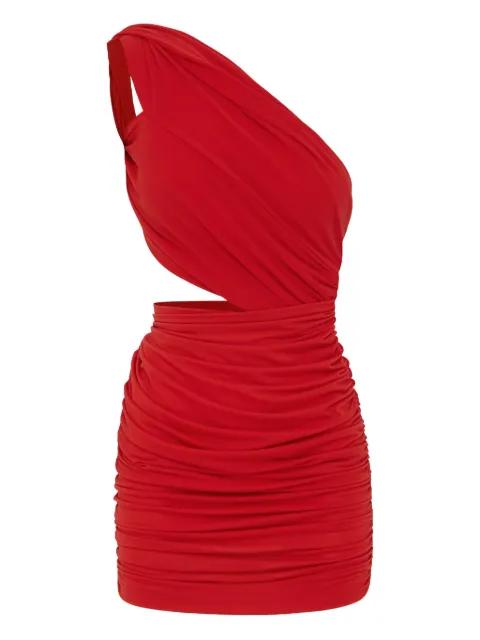 one-shoulder open-back mini dress by ALEX PERRY