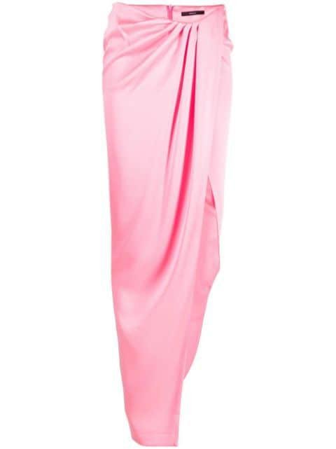 satin finish draped floor-length skirt by ALEX PERRY