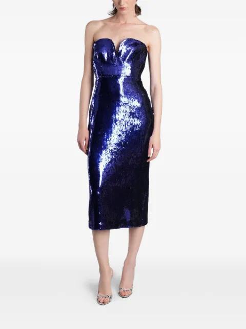 sequin-embellished strapless midi dress by ALEX PERRY