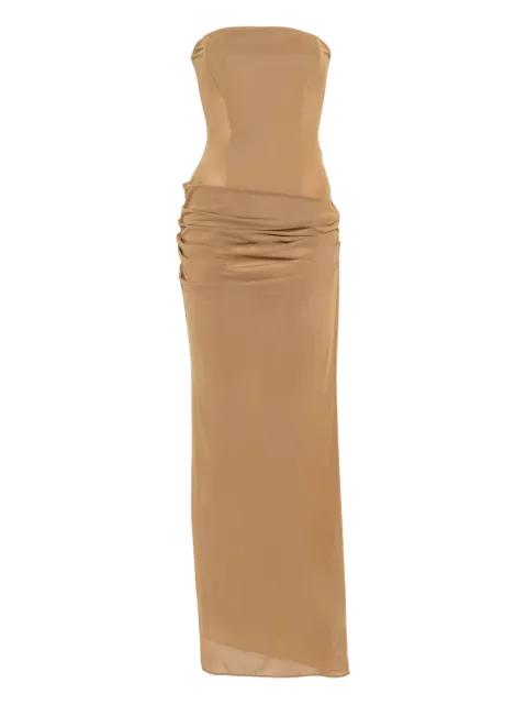 strapless draped maxi dress by ALEX PERRY