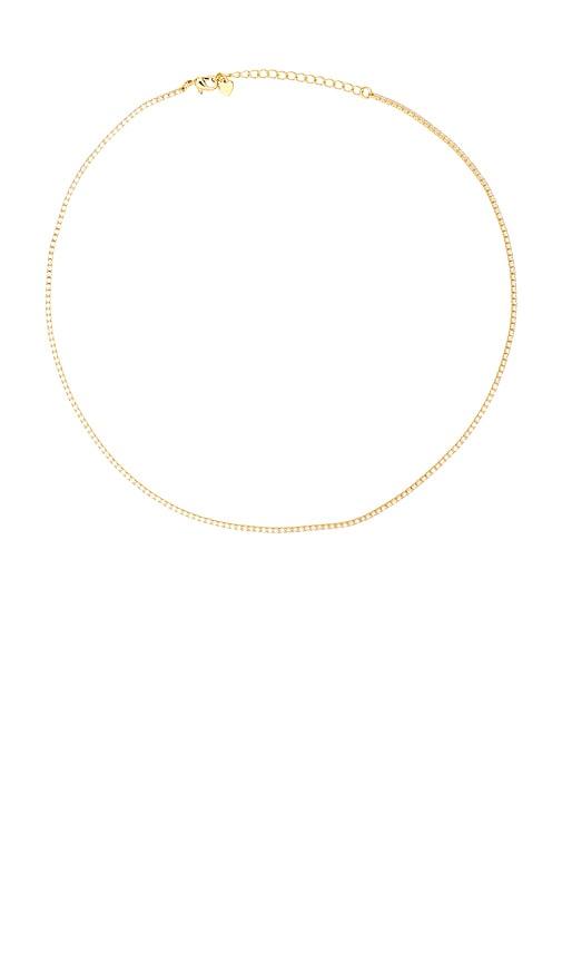 Alexa Leigh Petite Tennis Necklace in Metallic Gold by ALEXA LEIGH