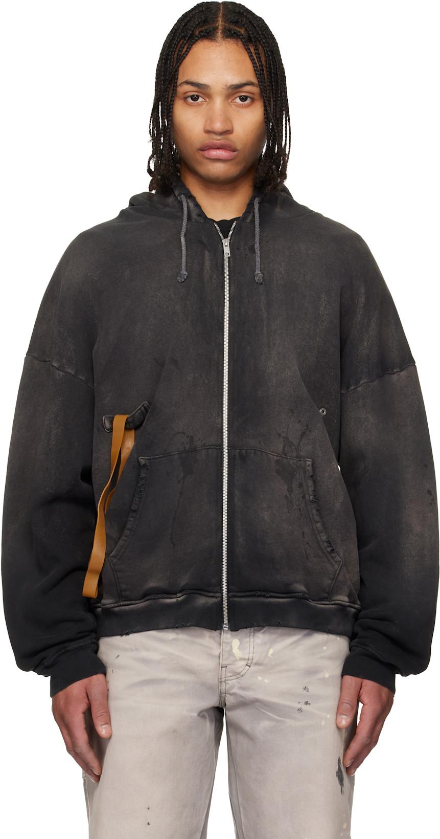 Black Rubber Band Hoodie by ALEXANDER DIGENOVA