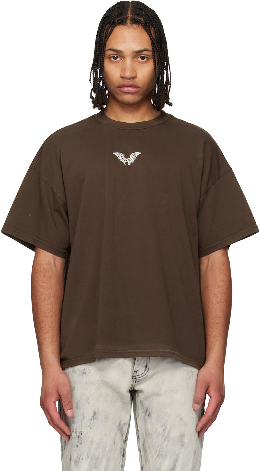 Brown Logo Inside Out T-shirt by ALEXANDER DIGENOVA