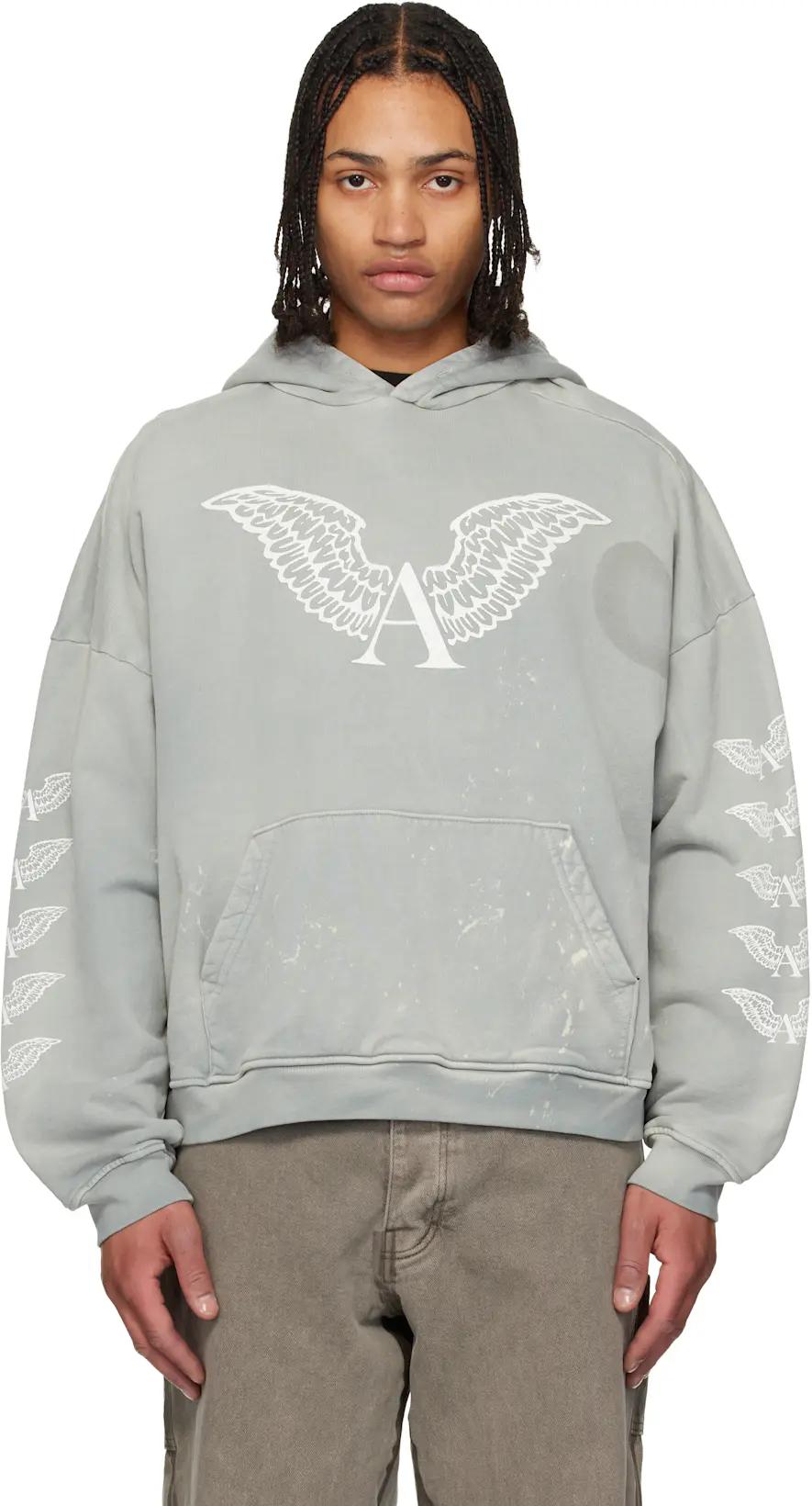 Gray Logo Hoodie by ALEXANDER DIGENOVA
