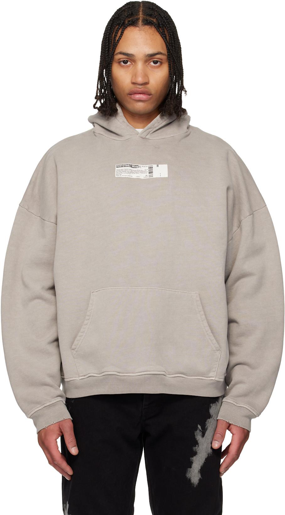 Gray 'Truth Serum' Shrunken Hoodie by ALEXANDER DIGENOVA