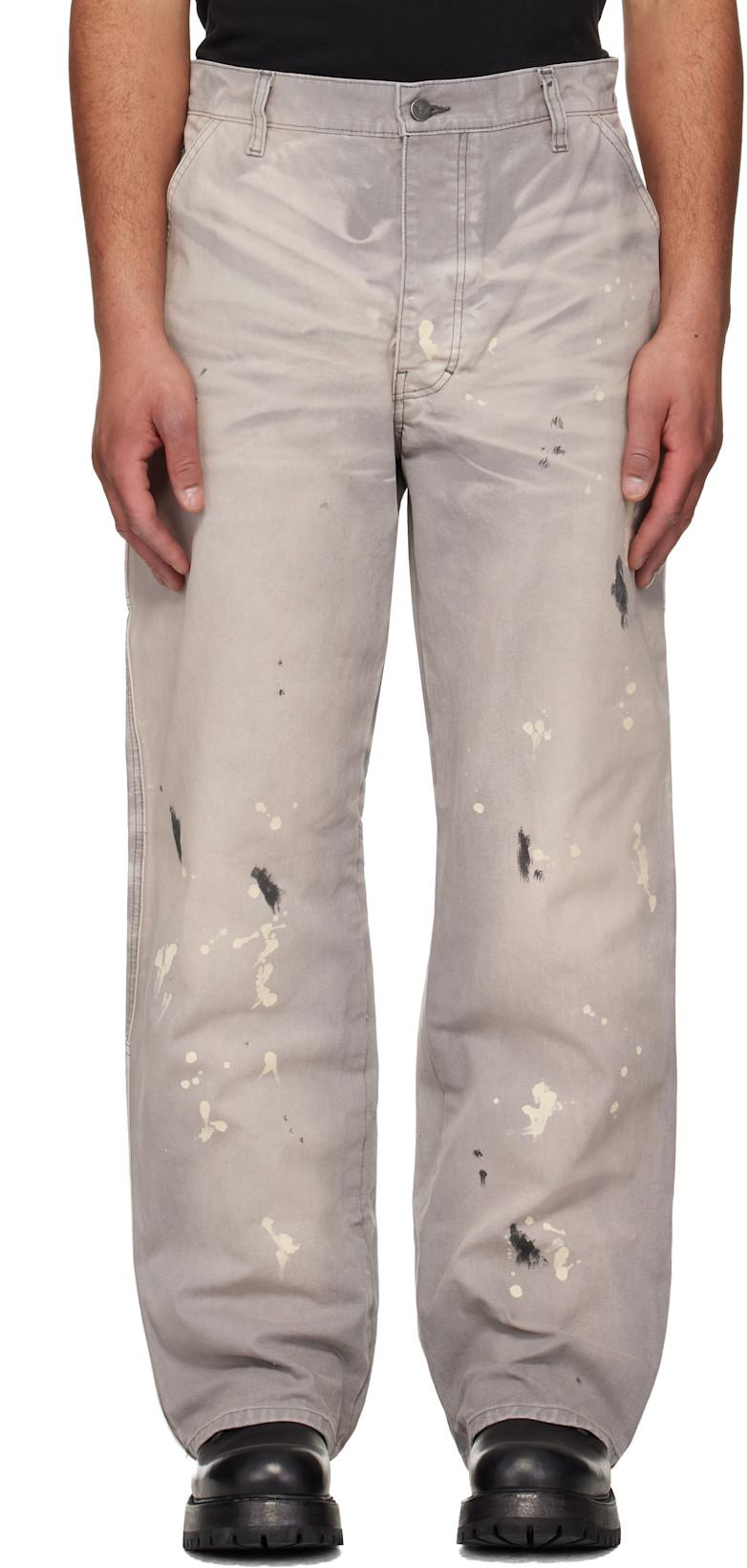 Gray Underground Painter Trousers by ALEXANDER DIGENOVA