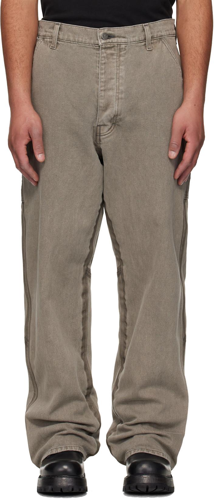 Gray Underground Taped Seam Trousers by ALEXANDER DIGENOVA