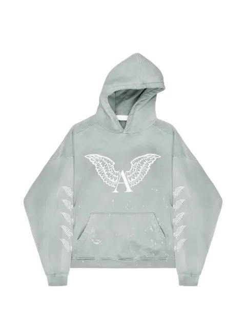 logo-print distressed hoodie by ALEXANDER DIGENOVA