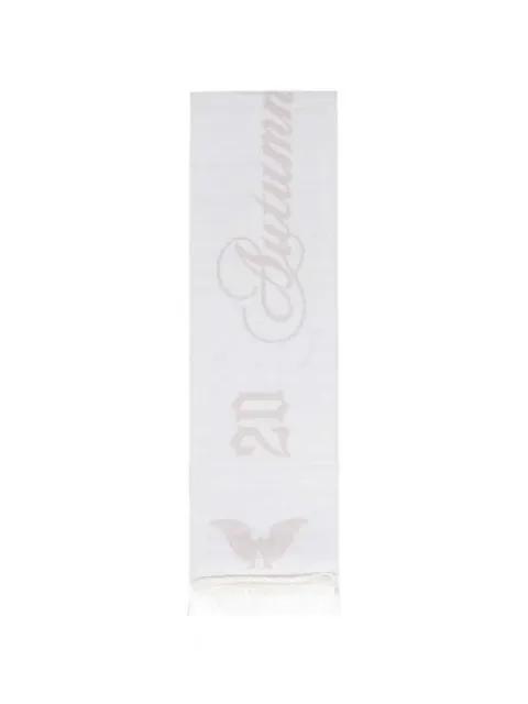 tonal white fringed scarf by ALEXANDER DIGENOVA