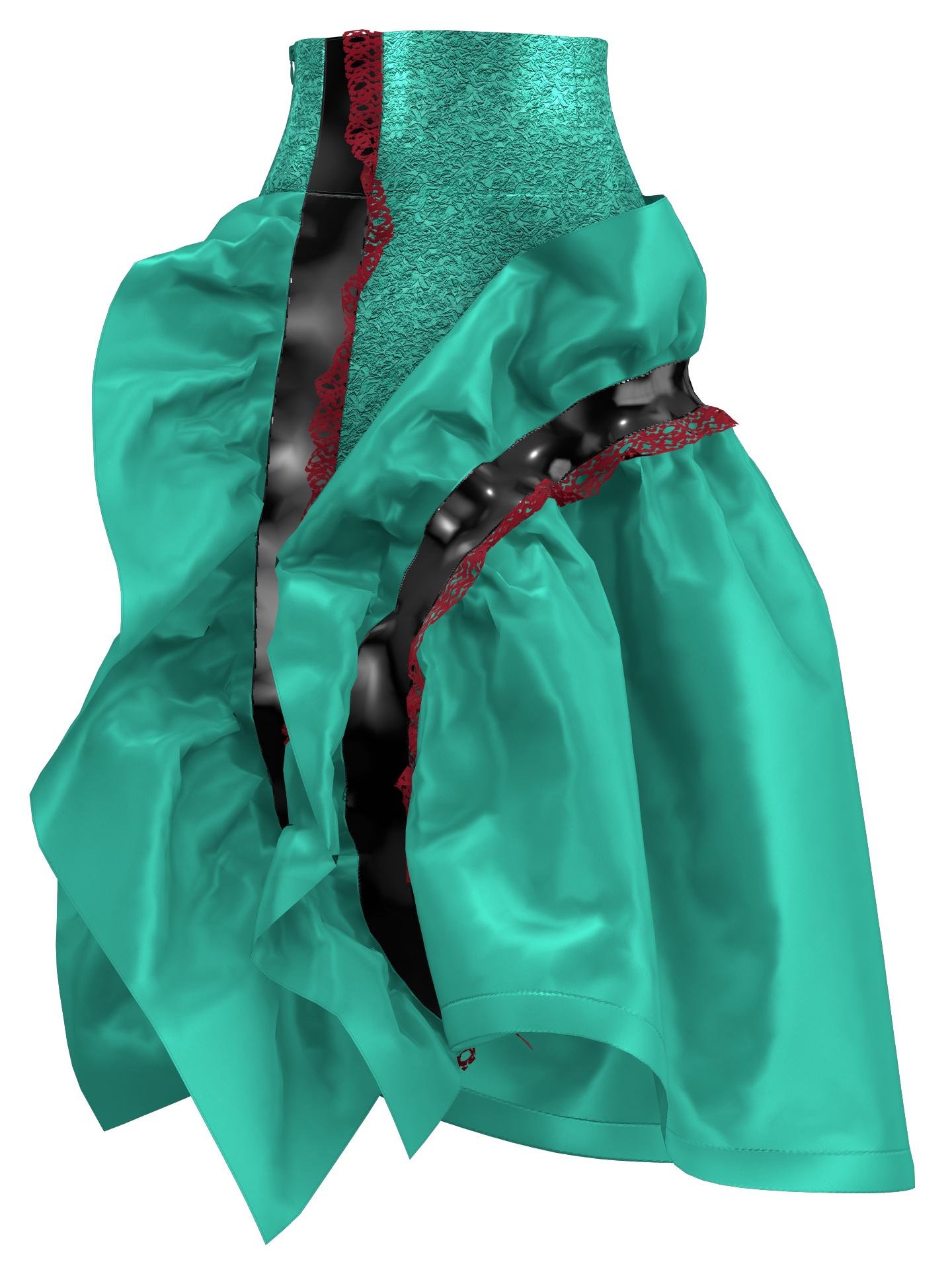 Teal Taffeta Skirt by ALEXANDER KNIGHT