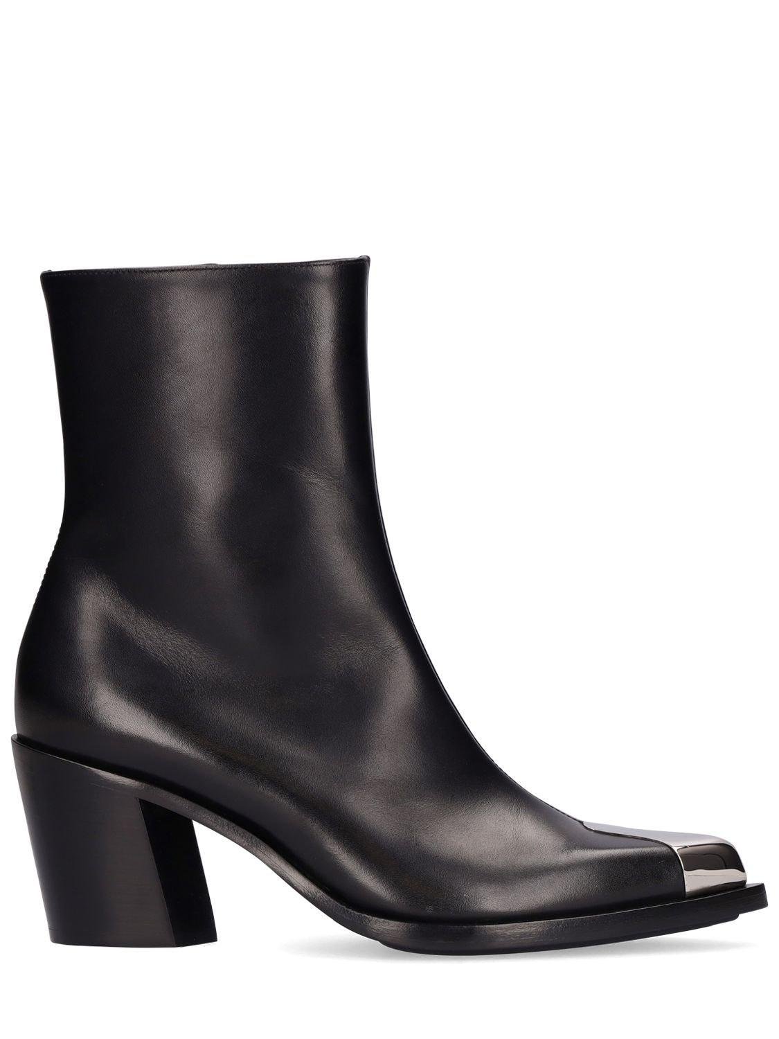 70mm Punk Leather Cowboy Boots by ALEXANDER MCQUEEN