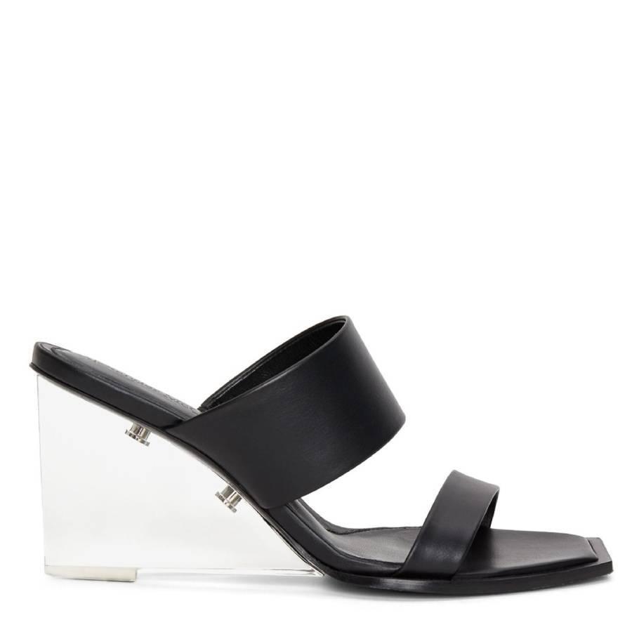 Alexander McQueen Black Shard Leather Sandals by ALEXANDER MCQUEEN