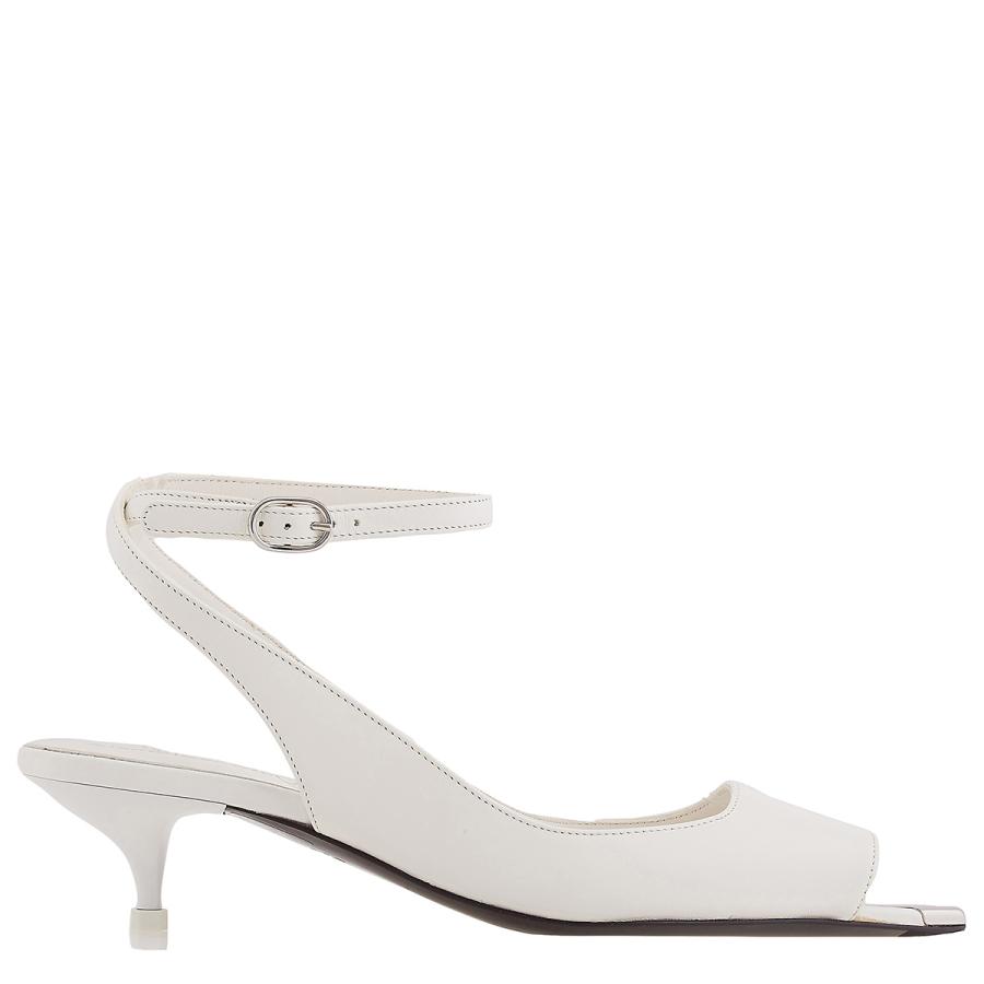 Alexander McQueen New Ivory Leather Punk Ankle Strap Sandals by ALEXANDER MCQUEEN