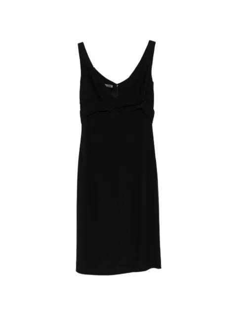 Black Deep V-Neck Dress by ALEXANDER MCQUEEN 