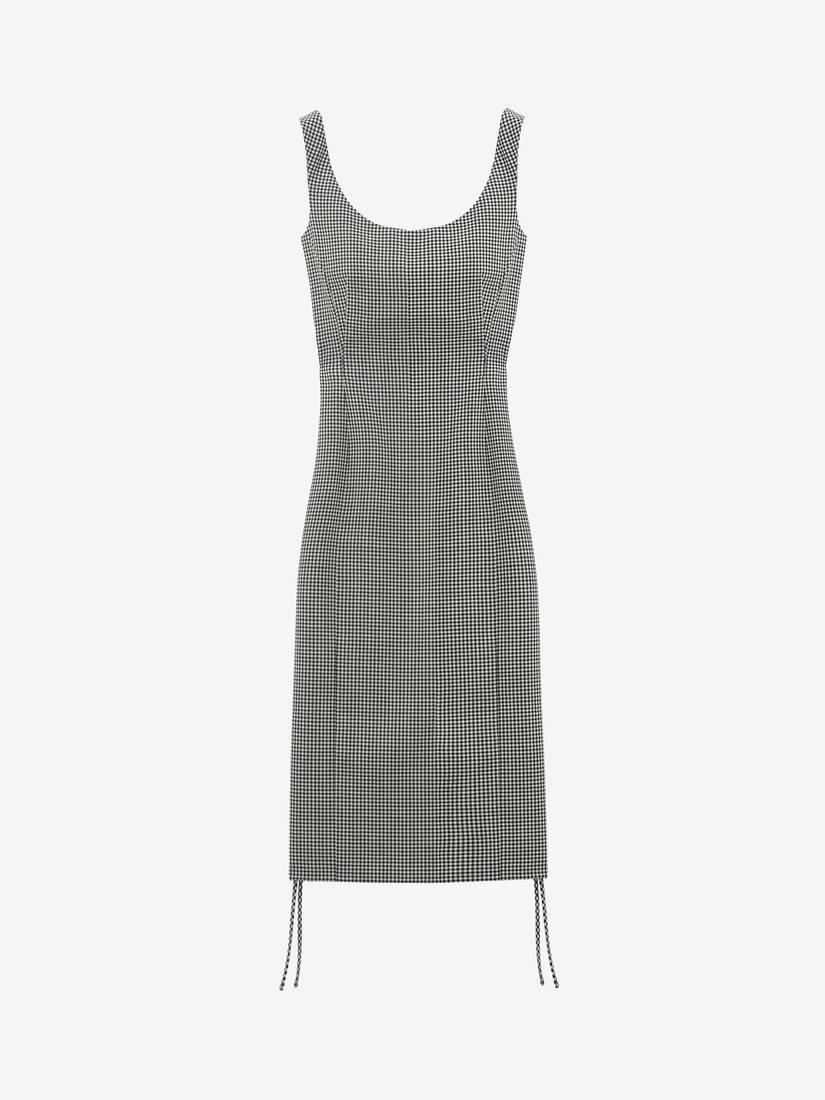 Corset Lace Gingham Check Pencil Dress by ALEXANDER MCQUEEN