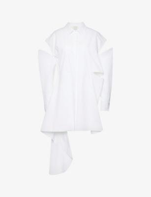 Cut-out long-sleeved cotton mini dress by ALEXANDER MCQUEEN