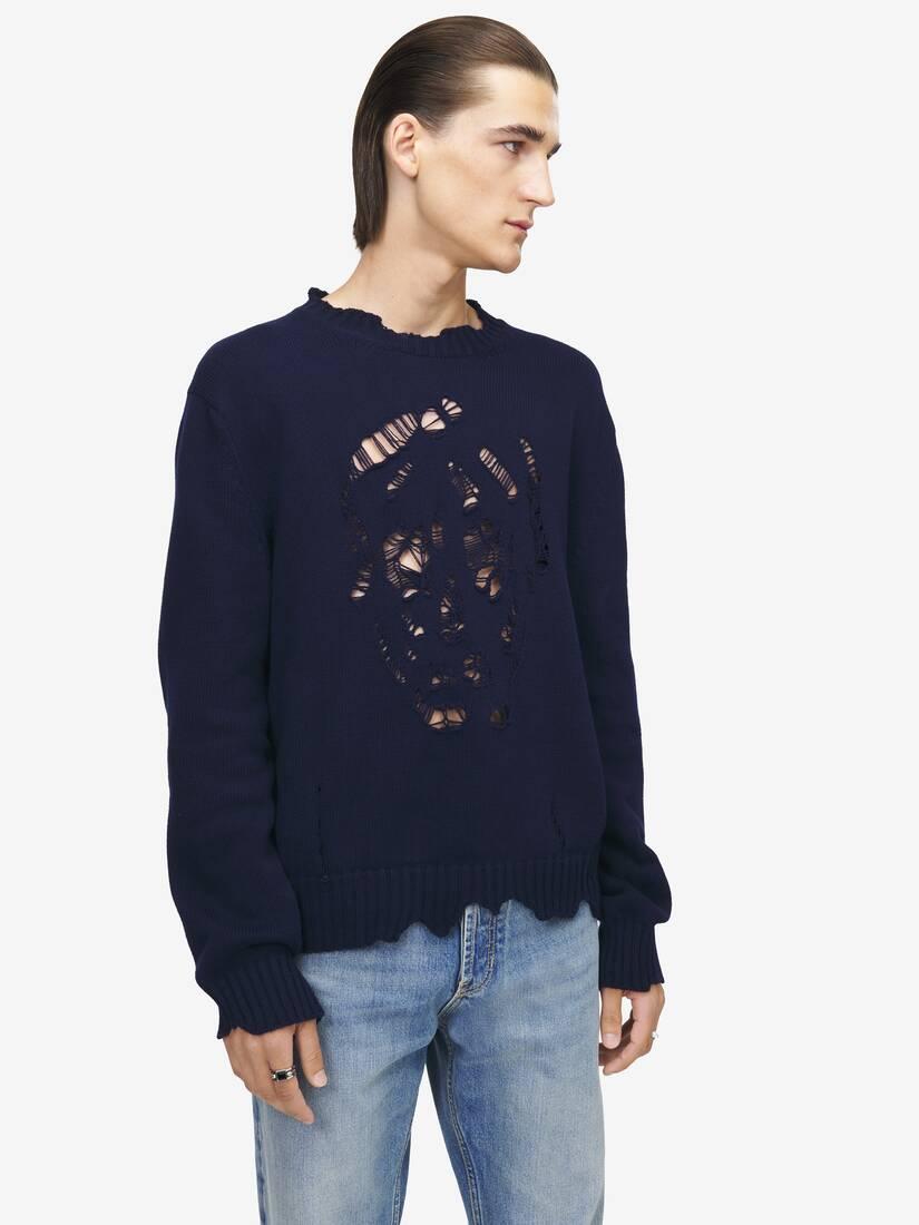 Distressed Skull Jumper by ALEXANDER MCQUEEN