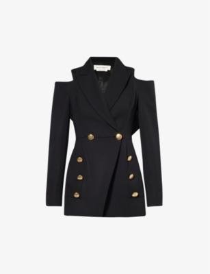 Double-breasted cut-out slim-fit wool blazer by ALEXANDER MCQUEEN