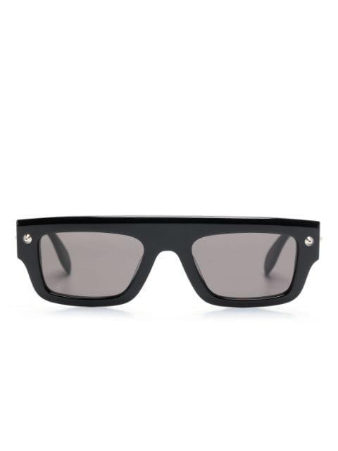 logo-engraved rectangular-frame sunglasses by ALEXANDER MCQUEEN EYEWEAR
