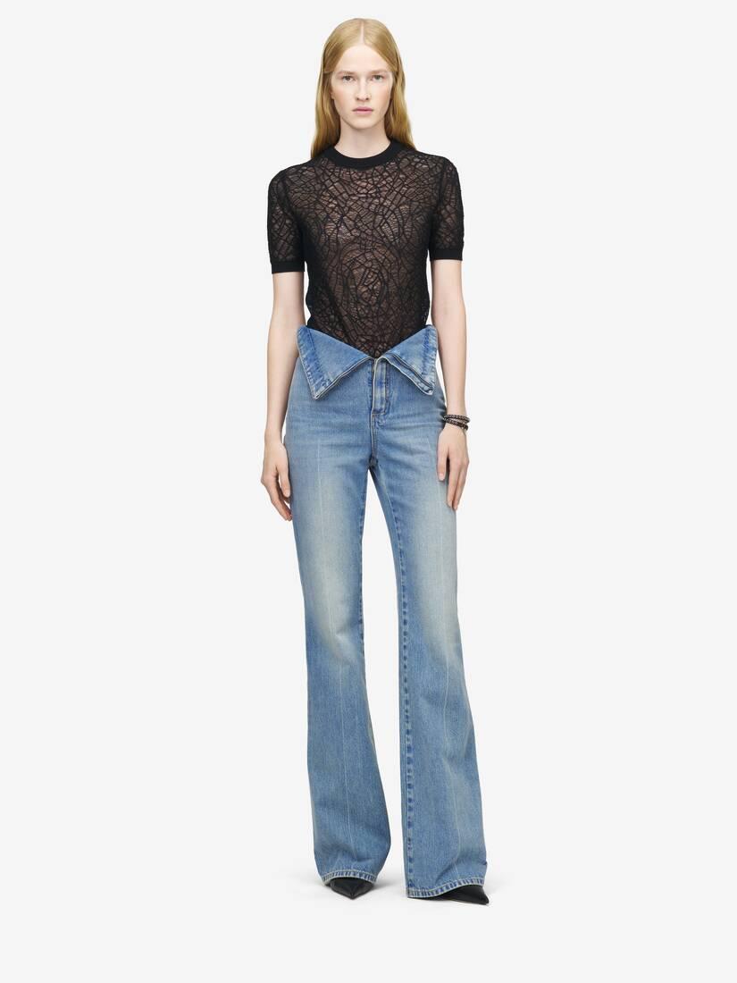 Fold Over Waist Jeans by ALEXANDER MCQUEEN