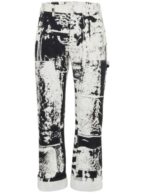 Fold-print cropped jeans by ALEXANDER MCQUEEN