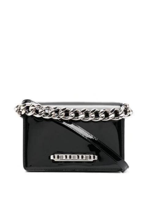 Four ring patent-leather tote bag by ALEXANDER MCQUEEN