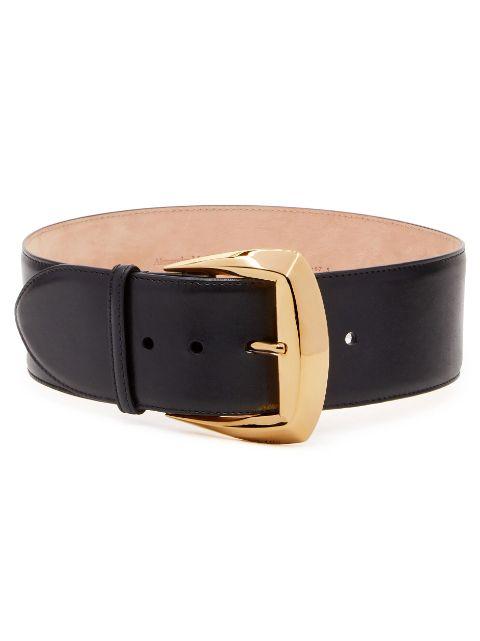 Geometric Buckle leather belt by ALEXANDER MCQUEEN