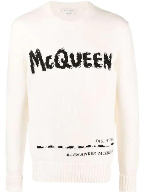 Graffiti intarsia-knit jumper by ALEXANDER MCQUEEN