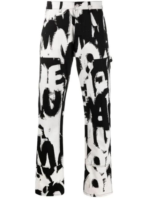 Graffiti-print straight-leg jeans by ALEXANDER MCQUEEN