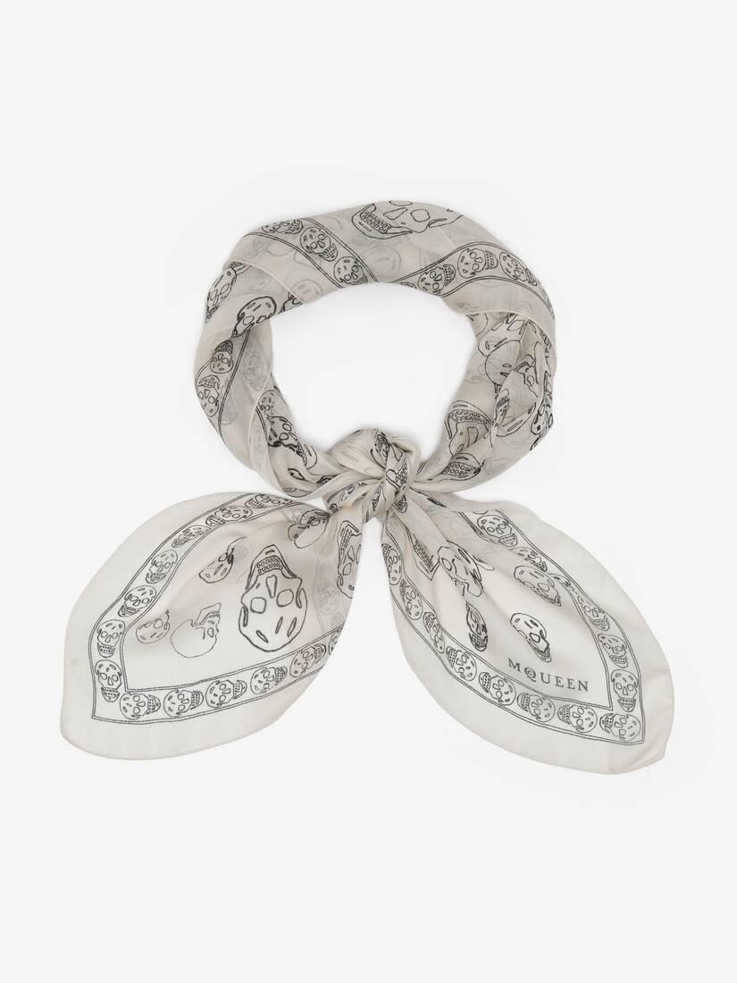Hand-painted Skull Foulard by ALEXANDER MCQUEEN