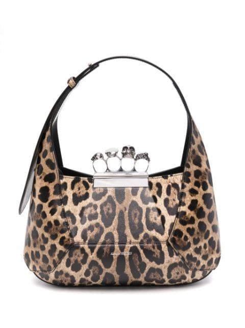 Jewelled leopard-print shoulder bag by ALEXANDER MCQUEEN