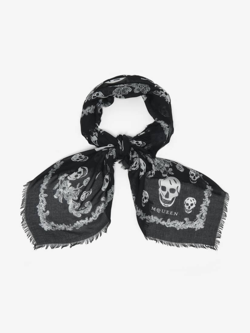 Lace Ribcage Skull Foulard by ALEXANDER MCQUEEN