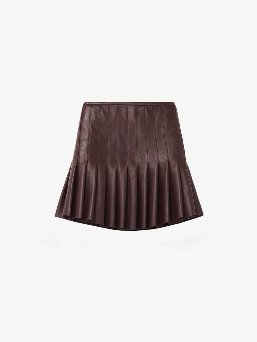 Leather Pleated Mini Skirt by ALEXANDER MCQUEEN
